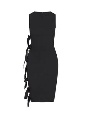 BNWT Skims Cloud Bow Sleeveless Midi Dress Onyx XXS
